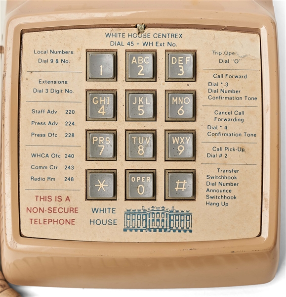 White House Used Telephone -- With White House Label on Directory Plate