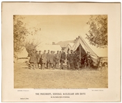 The Famous Civil War Photograph, President Lincoln on Battle-Field of Antietam -- Albumen Photo by Alexander Gardner Measures 8.75 x 6.875