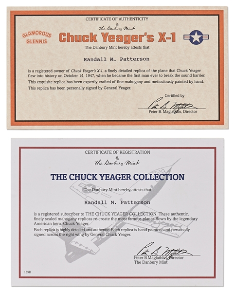 Chuck Yeager Signed Bell X-1 Model Airplane New in Box -- The Plane Yeager Piloted When He Broke the Sound Barrier in 1947