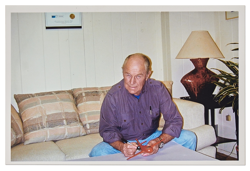 Chuck Yeager Signed Bell X-1 Model Airplane New in Box -- The Plane Yeager Piloted When He Broke the Sound Barrier in 1947