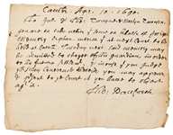 Thomas Danforth Autograph Manuscript Signed From 1690 -- Danforth Served as Deputy Governor of the Massachusetts Bay Colony and Questioned Several Women Accused of Witchcraft in the Salem Witch Trials