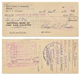 Gus Grissom Lot of Five Checks Signed ''Virgil I. Grissom'' and Completed in His Hand -- With Grissom Family LOA