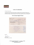 Gus Grissom Lot of Five Checks Signed ''Virgil I. Grissom'' and Completed in His Hand -- With Grissom Family LOA