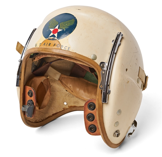 Gus Grissom's Personally Owned U.S. Air Force Flight Helmet and Oxygen Mask -- With Grissom Family LOA