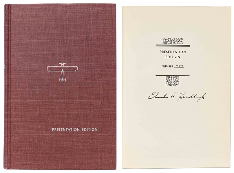 Charles Lindbergh Signed Presentation Limited Edition of ''The Spirit of St. Louis'' -- Without Inscription
