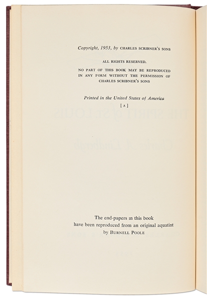Charles Lindbergh Signed Presentation Limited Edition of ''The Spirit of St. Louis'' -- Without Inscription