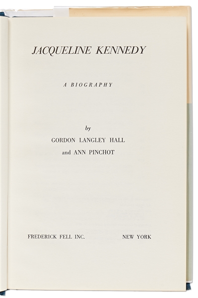 Jacqueline Kennedy Signed First Edition of her Biography from 1964