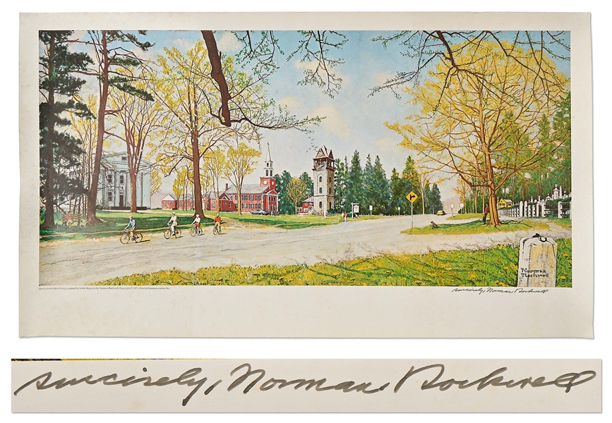 Norman Rockwell Signed Lithograph of His ''Springtime in Stockbridge''