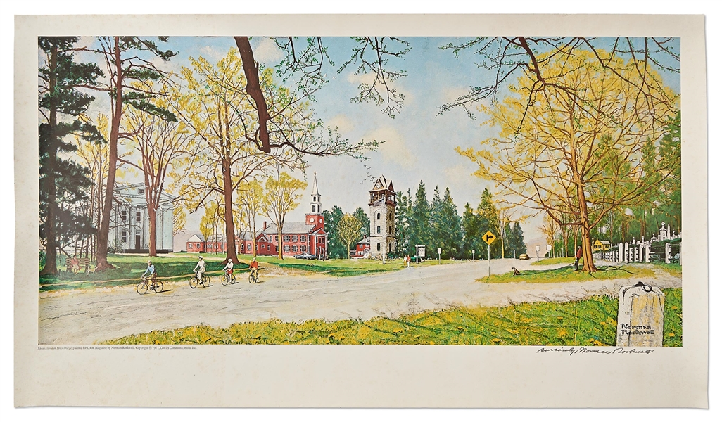 Norman Rockwell Signed Lithograph of His ''Springtime in Stockbridge''