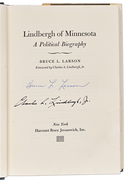 Charles Lindbergh Signed First Edition of ''Lindbergh of Minnesota''