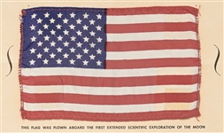 Apollo 15 Space Flown United States Flag, on NASA Certificate Signed by the Entire Crew