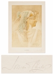 Howard Carter Signed Chromolithograph of the Pharoah Aahmes -- Beautiful and Rare