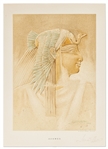 Howard Carter Signed Chromolithograph of the Pharoah Aahmes -- Beautiful and Rare