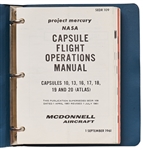 Project Mercury ''Capsule Flight Operations Manual'' #SEDR 109, Dated September 1961 for Capsules 10, 13 and 16-20