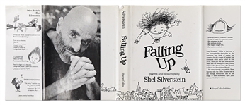 Shel Silverstein Large Hand-Drawn Sketch Within a Signed First Edition of ''Falling Up'' -- Silverstein Draws a Boy Having His Hair Erased by a No. 2 Pencil