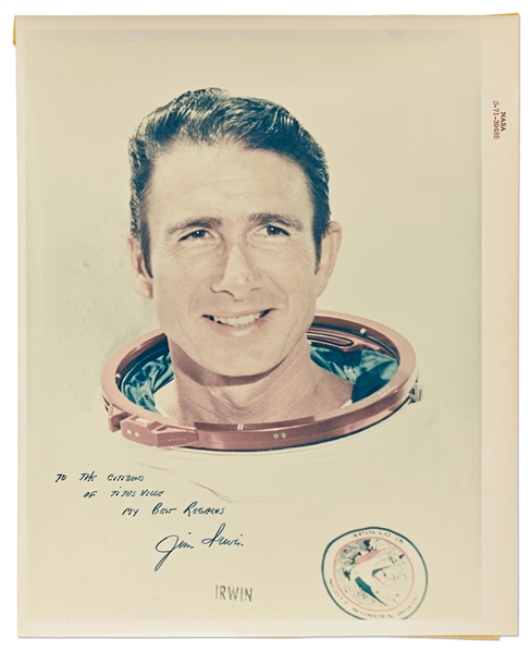 Jim Irwin Signed Red-Numbered NASA Photo on ''A Kodak Paper''