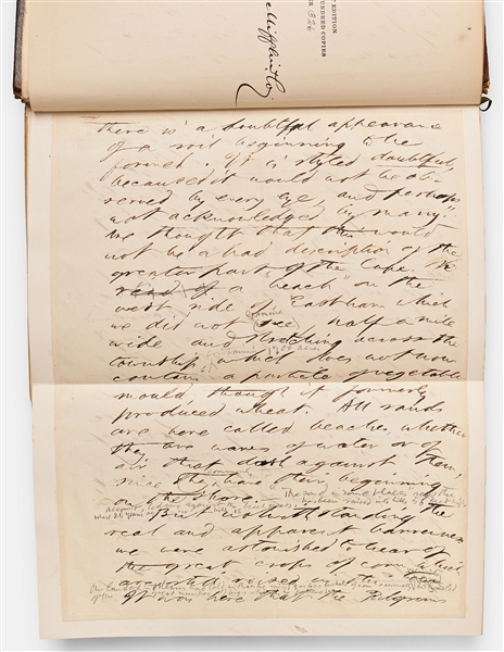 Henry David Thoreau Handwritten & Edited Draft from ''Cape Cod'' Within the Limited Edition of His Writings -- ''...All sands are here called 'beaches,' whether they are waves of water or of air...''