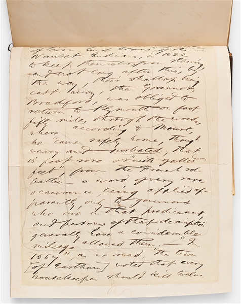 Henry David Thoreau Handwritten & Edited Draft from ''Cape Cod'' Within the Limited Edition of His Writings -- ''...All sands are here called 'beaches,' whether they are waves of water or of air...''