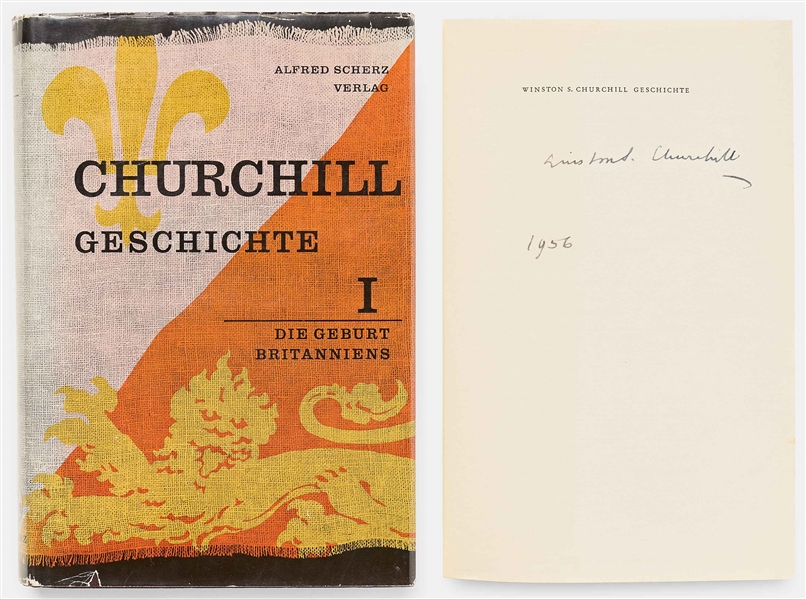 Winston Churchill Signed German Edition of ''The Birth of Britain'' Without Inscription -- With PSA COA