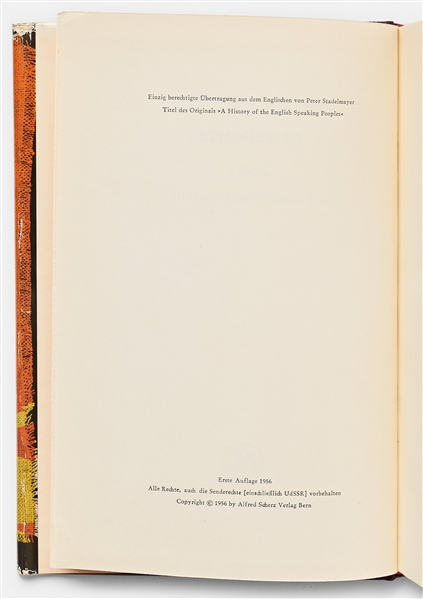 Winston Churchill Signed German Edition of ''The Birth of Britain'' Without Inscription -- With PSA COA