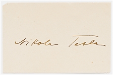 Very Rare Signature of Nikola Tesla -- With University Archives COA