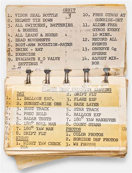 Intriguing Lot of NASA Items Including Checklist Cue Cards, Possibly for Mercury-Atlas 9, Belonging to Early NASA Manager