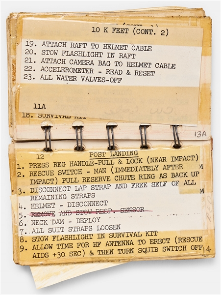 Intriguing Lot of NASA Items Including Checklist Cue Cards, Possibly for Mercury-Atlas 9, Belonging to Early NASA Manager