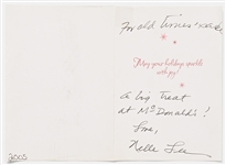 Harper Lee Christmas Card Signed ''Nelle Lee'' with Handwritten Note