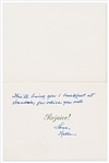 Harper Lee Christmas Card Signed With Handwritten Note