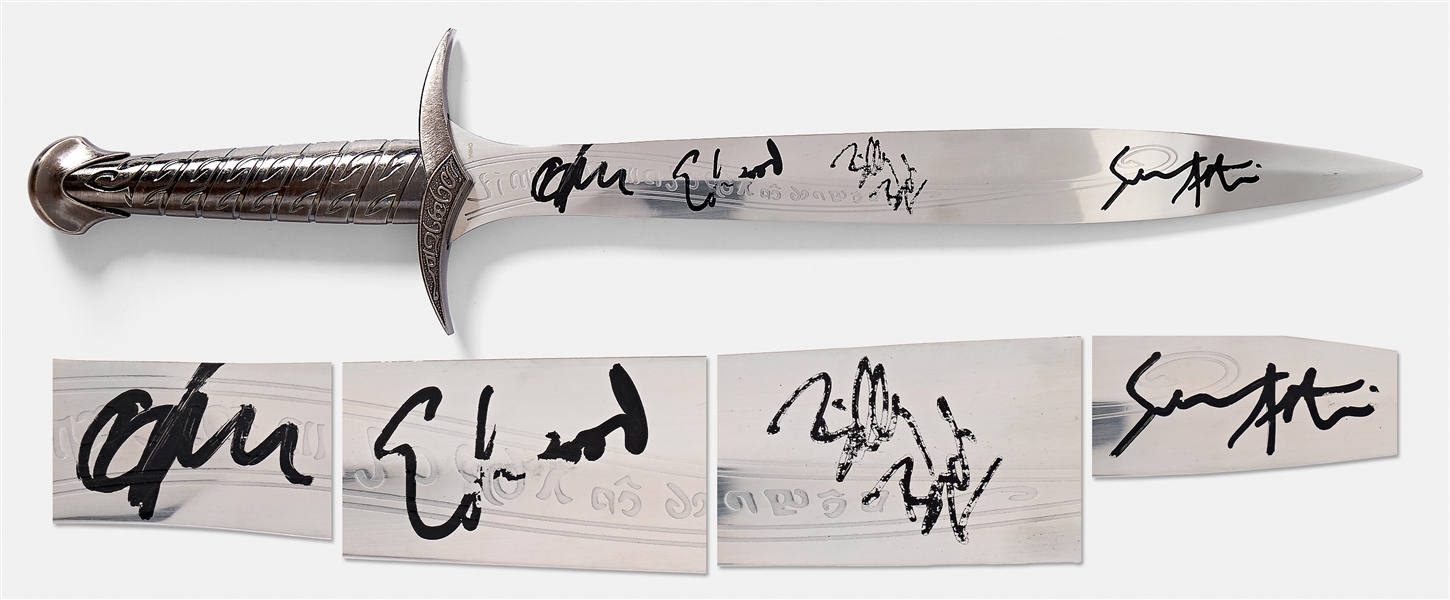 ''Lord of the Rings'' Cast-Signed Sword -- Signed by Elijah Wood, Sean Astin, Billy Boyd and Dominic Monaghan -- With Beckett COA