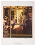 Norman Rockwell Signed Lithograph of His Famous Painting ''Shuffleton's Barber Shop'' -- Measures 19'' x 25''