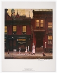 Norman Rockwell Signed Lithograph of His Famous Painting ''Walking to Church'' -- Measures 19'' x 25''