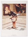 Norman Rockwell Signed Lithograph of His Famous Painting ''The Art Critic'' -- Measures 19'' x 25''