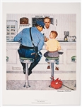 Norman Rockwell Signed Lithograph of His Famous Painting ''The Runaway'' -- Measures 19'' x 25''