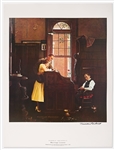 Norman Rockwell Signed Lithograph of His Famous Painting ''Marriage License'' -- Measures 19'' x 25''