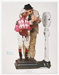 Norman Rockwell Signed Lithograph of His Famous Painting ''Weighing In'' -- Measures 19'' x 25''