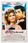 John Travolta and Olivia Newton-John Signed 16 x 24 Photo of the Grease Movie Poster