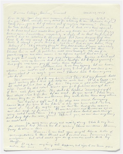 John Steinbeck Autograph Letter Signed -- ''I hate to say this as claimant but I think the best writing I have ever done...''