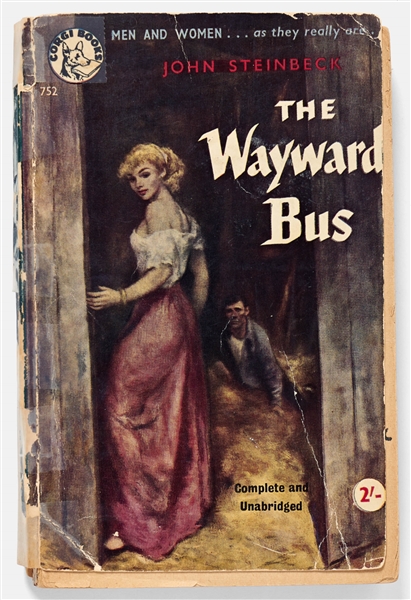 John Steinbeck Signed Presentation Copy of ''The Wayward Bus'' -- ''...No need to be wayward just because this book is - but it's fun!...''