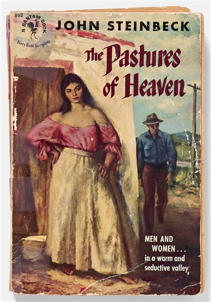 John Steinbeck Signed Presentation Copy of ''The Pastures of Heaven'' -- ''...The pastures of the sky contain...a viper...''