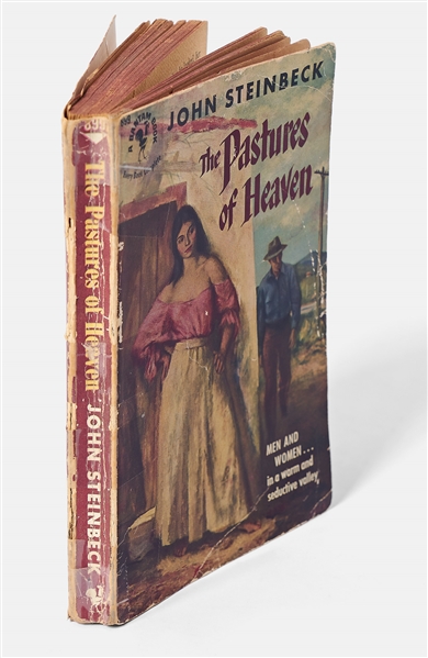 John Steinbeck Signed Presentation Copy of ''The Pastures of Heaven'' -- ''...The pastures of the sky contain...a viper...''