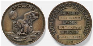 Apollo 11 Space-Flown Robbins Medal -- Owned by Astronaut Sally Ride