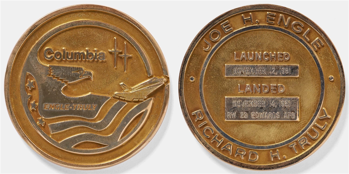 Sally Ride's Personally Owned STS-2 Space Shuttle Columbia Gold Robbins Medal
