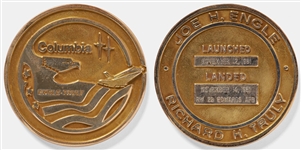 Sally Rides Personally Owned STS-2 Space Shuttle Columbia Gold Robbins Medal