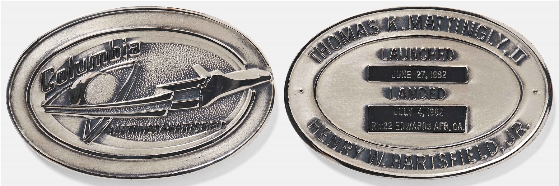 Sally Ride's Personally Owned STS-4 Space Shuttle Columbia Robbins Medal