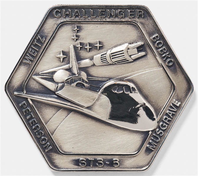Sally Ride's Personally Owned STS-6 Space Shuttle Challenger Robbins Medal