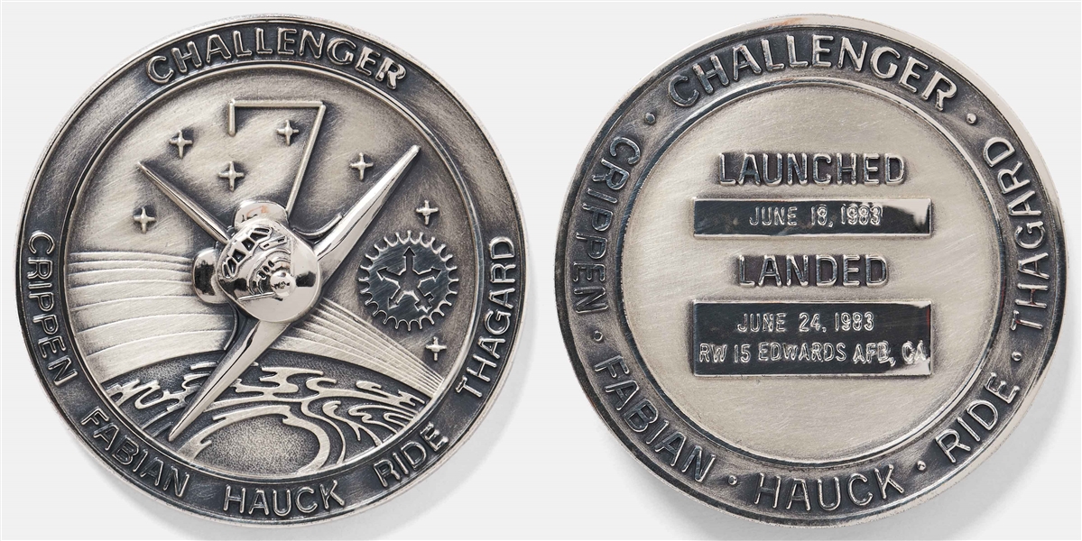 Sally Ride's Personally Owned STS-7 Space Shuttle Challenger Flown Robbins Medal -- Ride Made History as the First Female Astronaut on This Mission