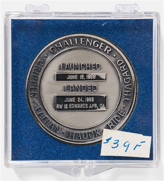 Sally Ride's Personally Owned STS-7 Space Shuttle Challenger Flown Robbins Medal -- Ride Made History as the First Female Astronaut on This Mission