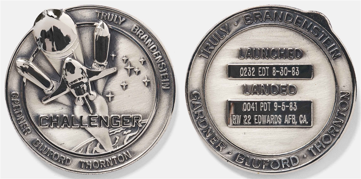 Sally Ride's Personally Owned STS-8 Space Shuttle Challenger Robbins Medal