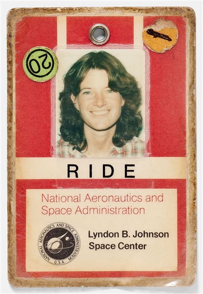 Sally Ride's Personally Owned and Signed NASA ID Badge